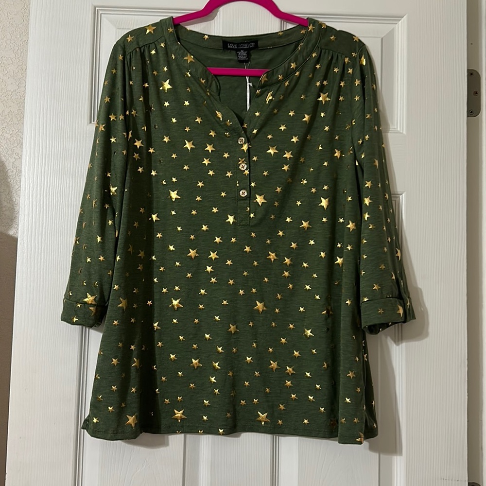Green and gold star tunic